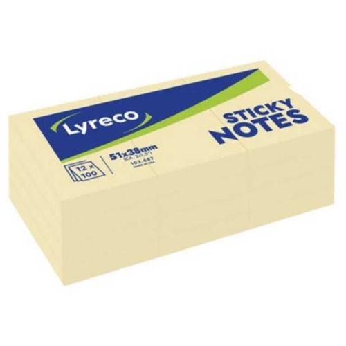 Lyreco pienet keltaiset muistilaput 50x40 mm 12x100kpl/pakkaus
