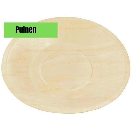 Kertakäyttöinen puinen lautanen 15,5 cm